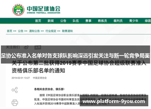 足协公布准入名单对各支球队影响深远引发关注与新一轮竞争局面